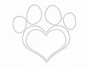 Archivo Vectorial Huella con Corazón para Corte Láser DXF