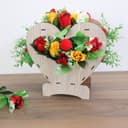 Cesta de Flores de Madera en Forma de Corazón Vector DXF SVG