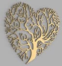Heart Tree of Life Wall Art Vector File for Laser Cutting DXF SVG