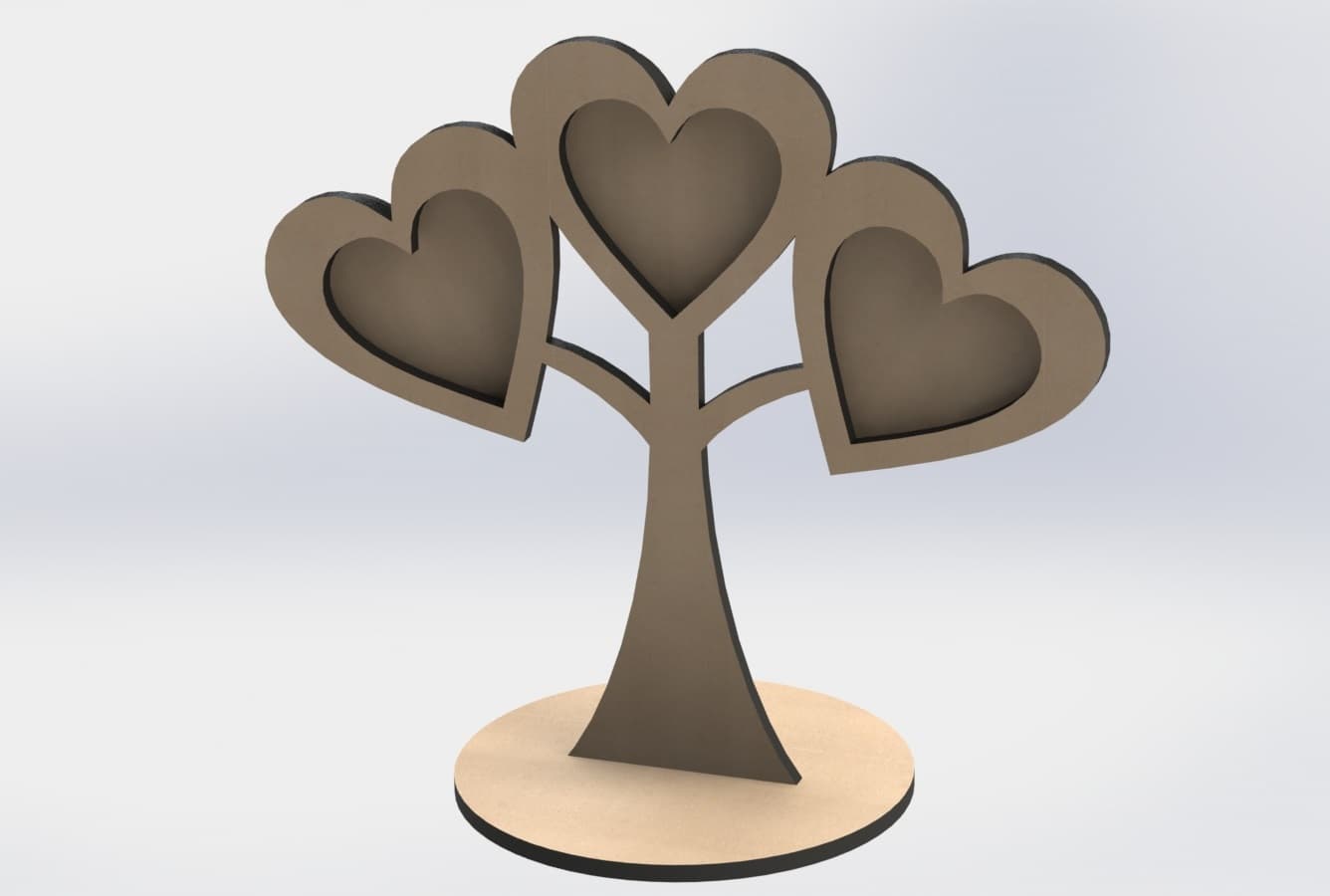 Heart Tree Photo Frame Vector Design for Laser Cutting DXF