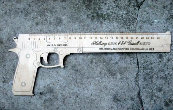 Archivo Vectorial Corte Láser Regla Arma Hellsing Arms 454 Casull