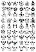 Colección de Emblemas Heráldicos Escudos Vector Gratis