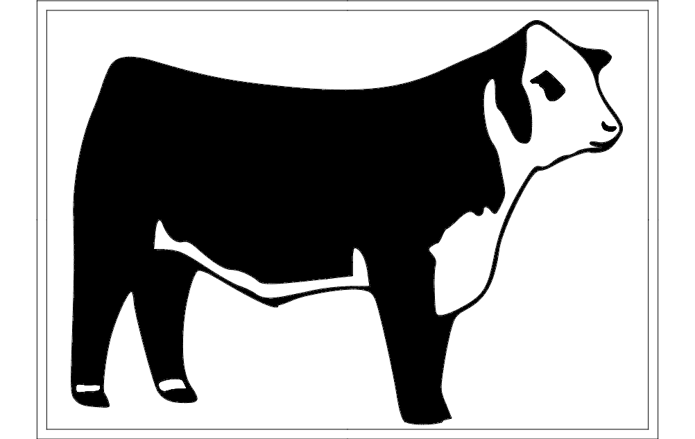 Hereford Cow Silhouette Vector for CNC Laser Cutting DXF