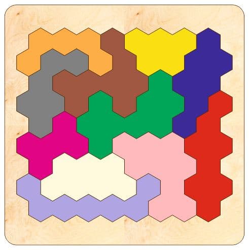 Rompecabezas Tangram Hexagonal Archivo para Láser SVG