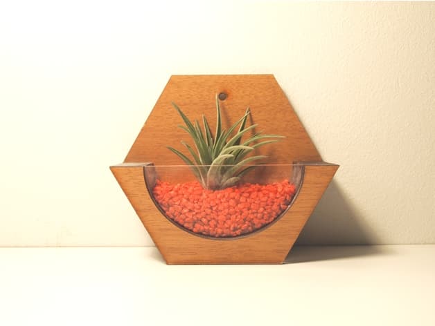 Hexagonal Wall Planter Laser Cut Vector File