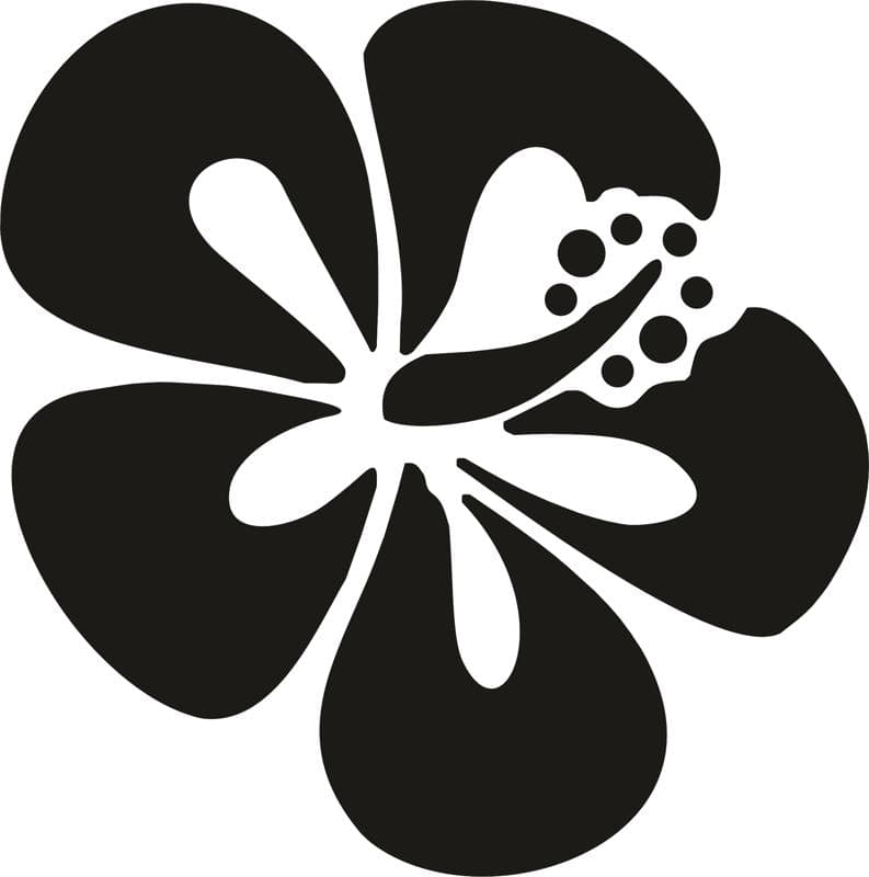 Hibiscus Flower Silhouette Vector for Laser Cutting DXF