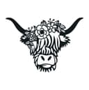 Highland Cow with Floral Crown Laser Cut Vector File