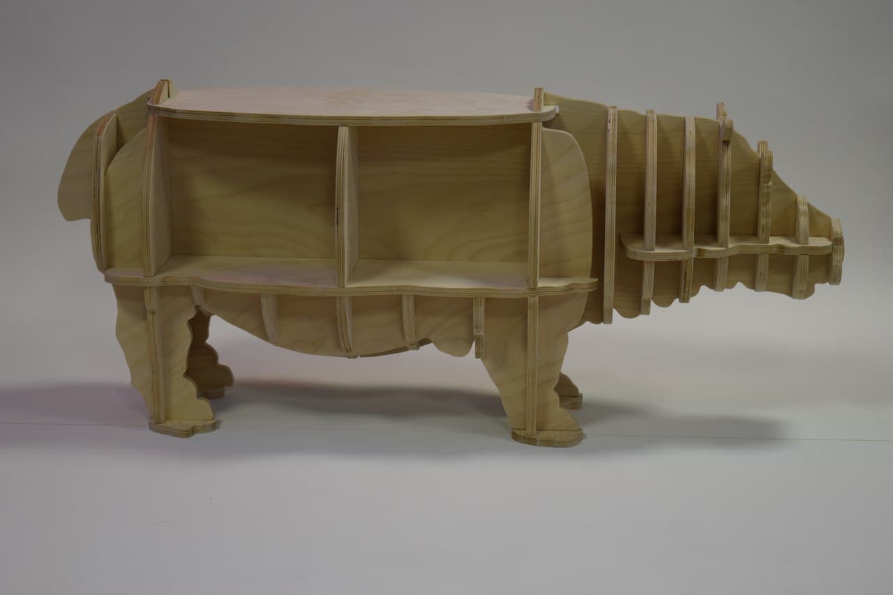 Hippo Shaped Coffee Table 3D Puzzle Vector Plan (DXF)