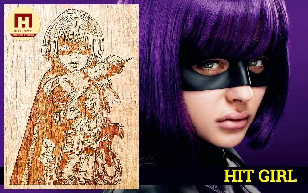 Hit-Girl Laser Engraving Pattern DXF Vector File