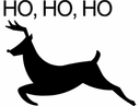 Archivo Vectorial de Reno Ho Ho Ho para Corte Láser DXF