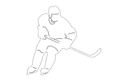 Hockey Player One Line Art Vector File for Laser Cutting
