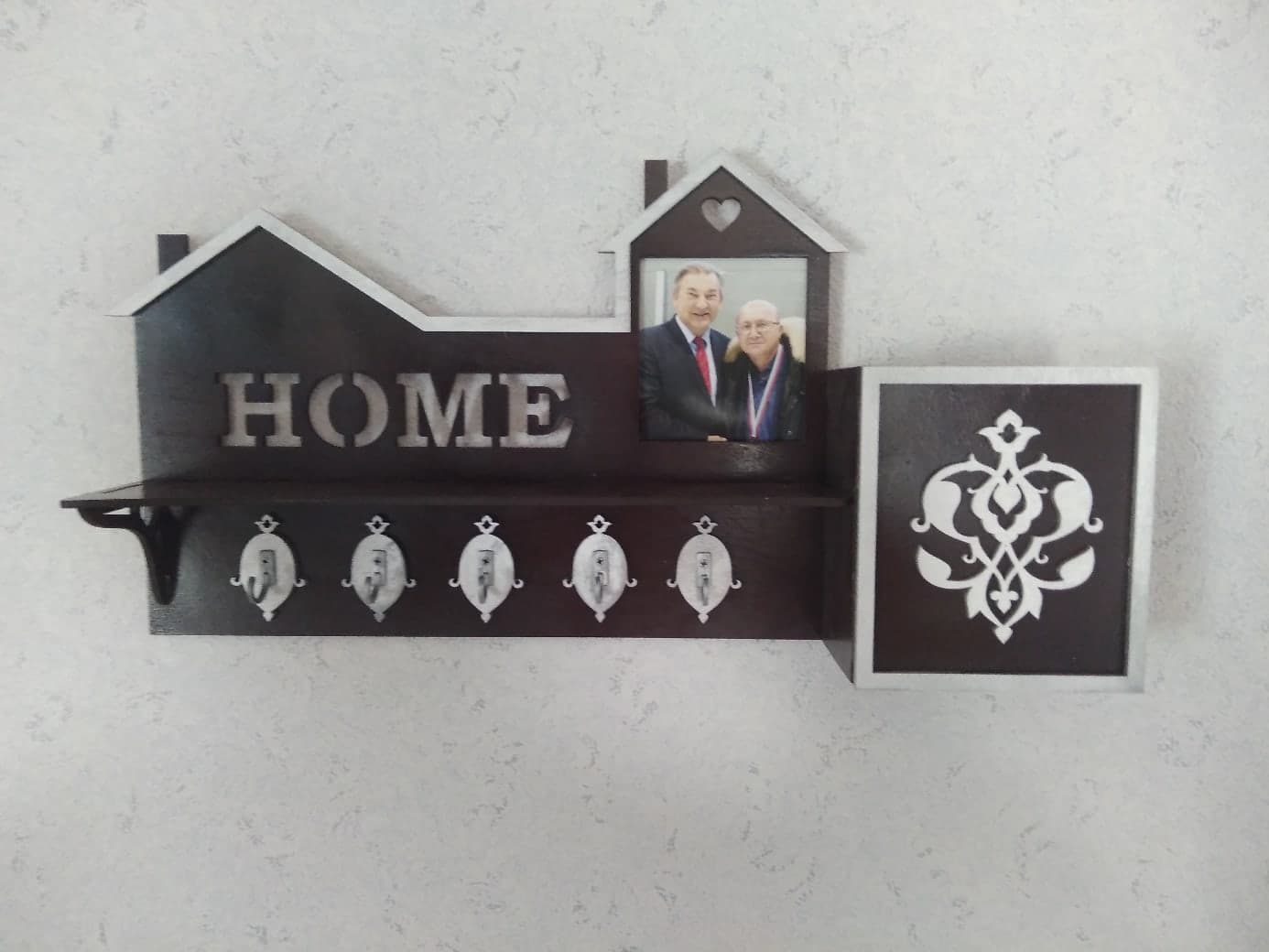 Home Key Holder with Photo Frame Laser Cut Vector File