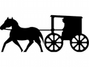 Horse and Carriage Silhouette Vector Design DXF File