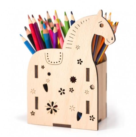 Horse Desk Organizer 3D Puzzle Laser Cut Vector File