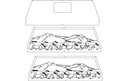 Horses and Mountain Landscape Truck Headache Rack DXF File