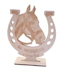 Trofeo de Herradura con Cabeza de Caballo - Vector Laser Cut