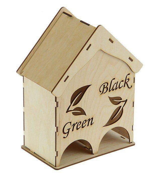 House Shaped Tea Bag Dispenser Laser Cut Vector File