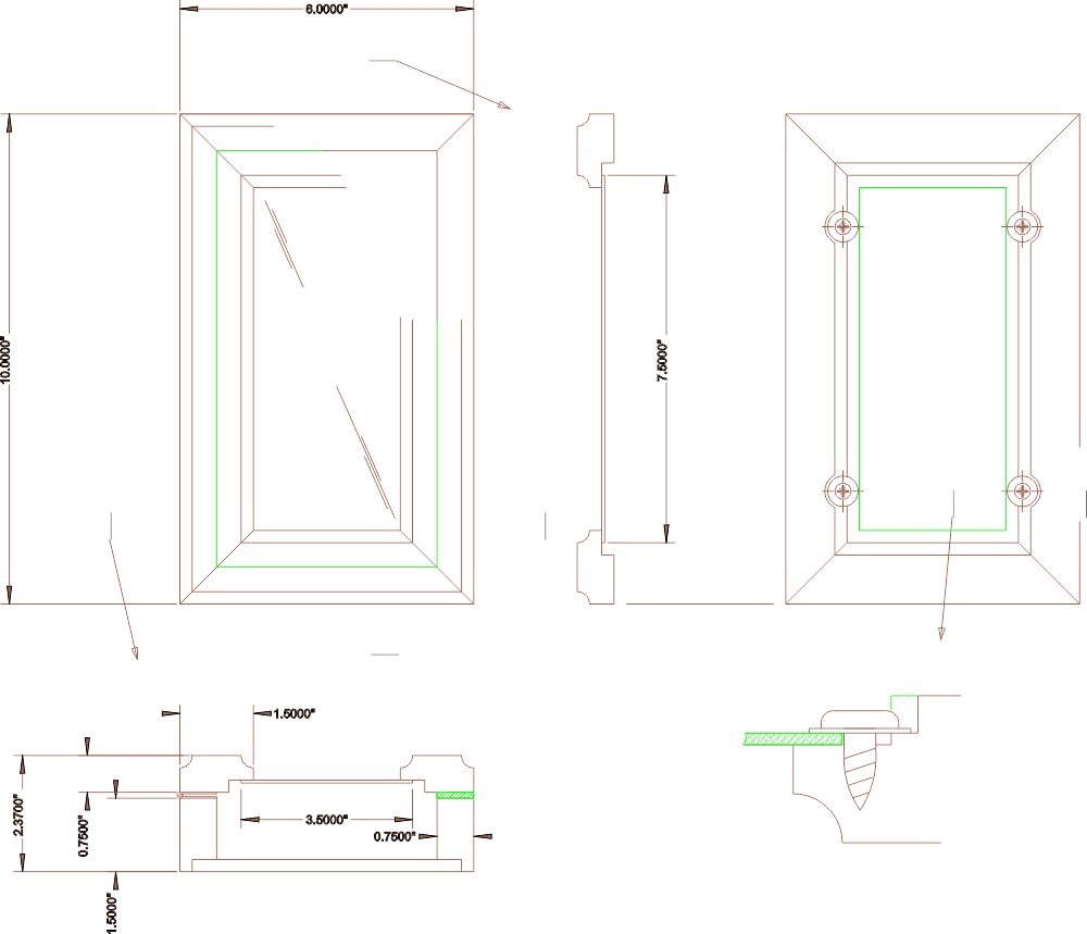 Humidor Lid or Cabinet Panel CNC Vector DXF Design