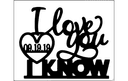 Topo de Bolo I Love You I Know Vetor DXF