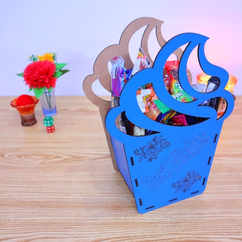 Ice Cream Cone Candy Box Vector Laser Cut File (DXF)