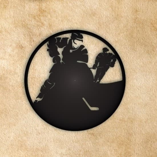 Ice Hockey Player Wall Clock Laser Cut Vector File