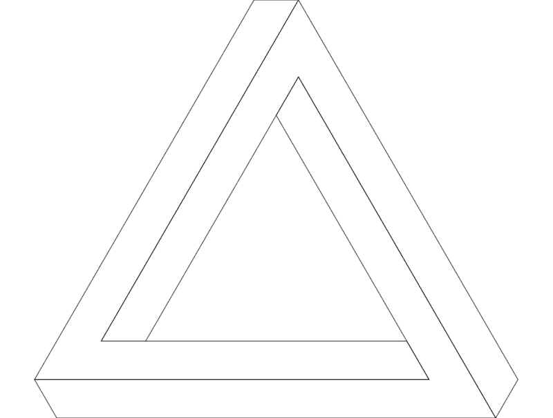 Impossible Penrose Triangle Vector Design DXF File