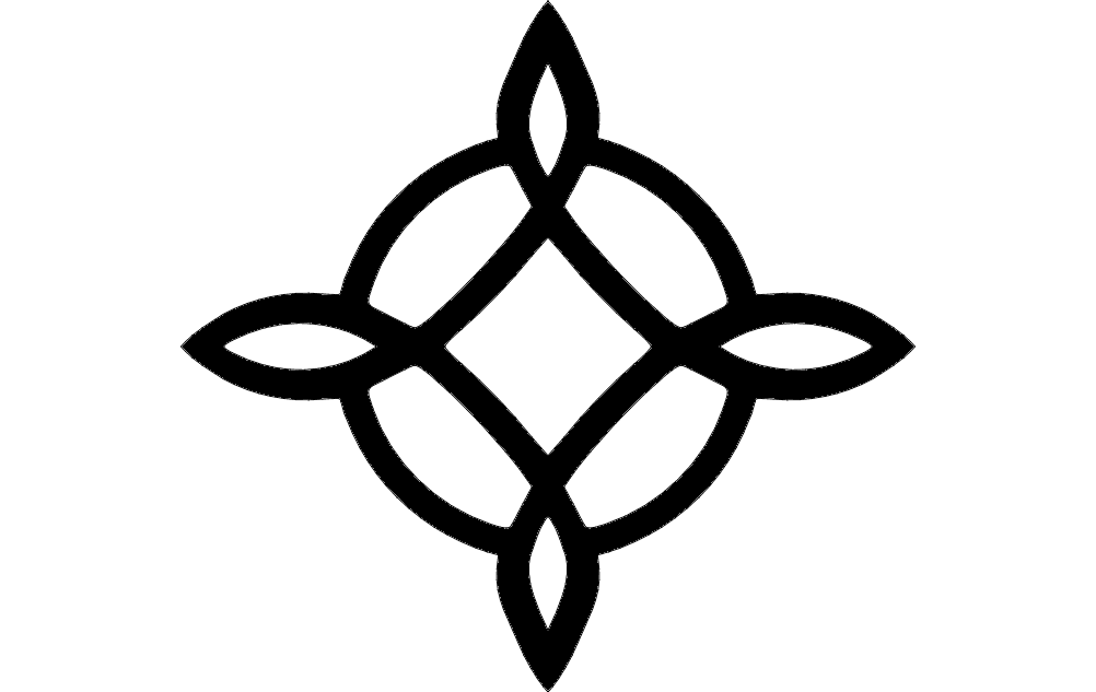 Interlocking Celtic Knot Star Vector Design DXF File