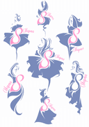 International Women's Day March 8 Vector Silhouette Set