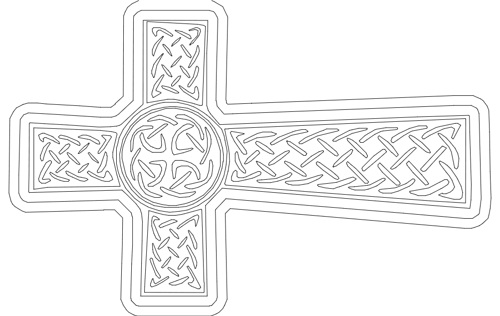 Intricate Celtic Cross Vector File for Laser Cutting DXF