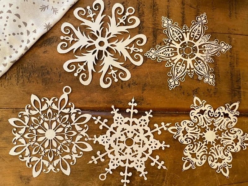 Intricate Decorative Snowflake Ornaments Laser Cut Files (SVG)