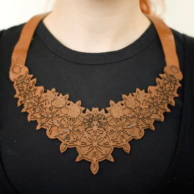 Intricate Laser Cut Statement Necklace Vector Pattern