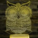 Intricate Mandala Owl 3D Illusion Lamp Vector File (DXF, PDF)