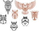 Intricate Owl Collection Vector Designs for Laser Cutting (SVG, CDR)