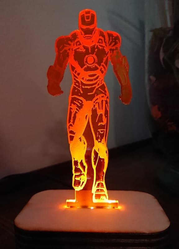 Iron Man LED Night Light Laser Cut Vector Plan SVG