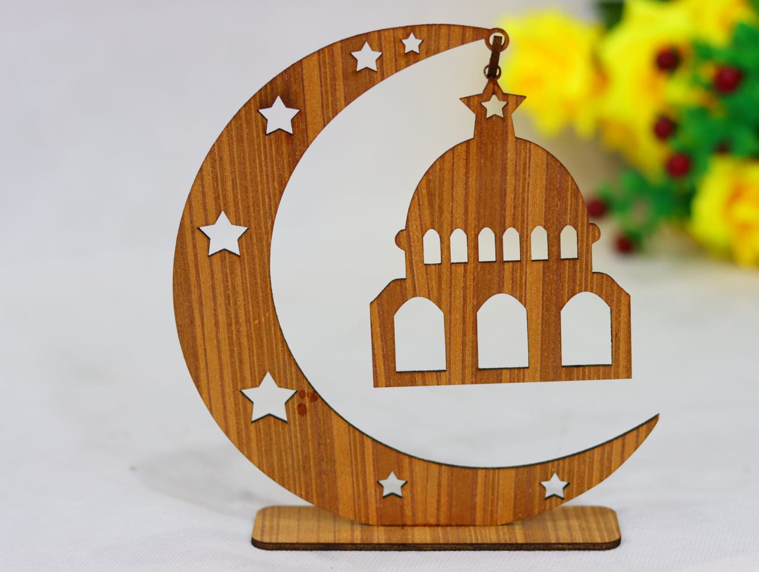 Islamic Crescent Moon and Mosque Stand Laser Cut File
