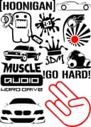 JDM and Car Culture Vinyl Sticker Vector Pack
