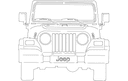 Vector de Frente de Jeep Wrangler para Corte Láser