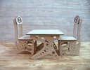 Kids Table and Chairs Set Vector Design for Laser Cutting