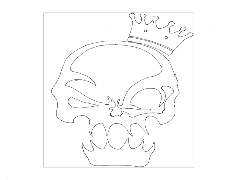 King Skull with Crown Vector Design DXF File