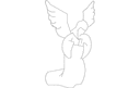 Kneeling Angel Vector Outline for Laser Cutting DXF