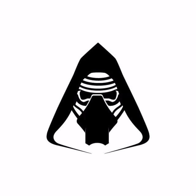Kylo Ren Helmet Silhouette Vector File for Laser Cutting DXF