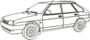 Lada Samara VAZ-2109 Vector Line Art for CNC Laser Cutting