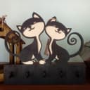 Portallaves de Pared Pareja de Gatos para Corte Láser DXF CDR SVG
