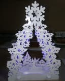 Arquivo Vetor Árvore de Natal Laser Cut com Topo de Floco de Neve