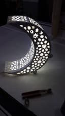 Laser Cut Crescent Moon Lamp Decorative Vector File DXF