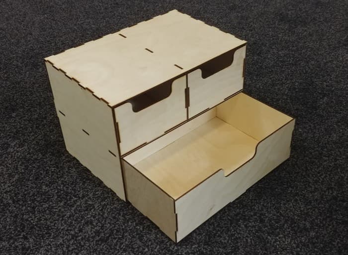 Laser Cut Desktop Drawer Organizer 3mm Vector Plan