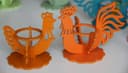 Laser Cut Easter Egg Stands Chicken and Rooster Vector Files