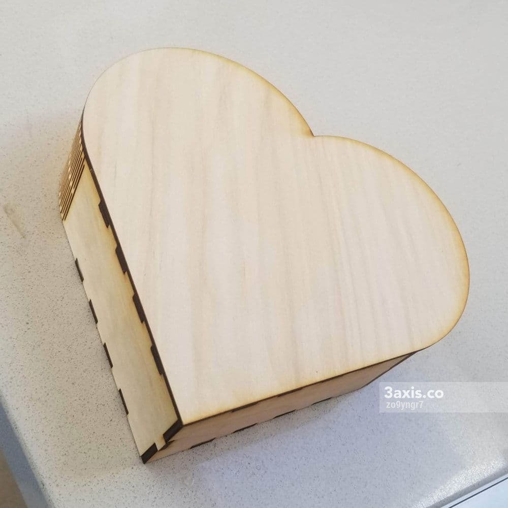 Laser Cut Heart Gift Box SVG File for DIY Projects