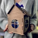 Laser Cut House Shaped Gift Box Vector Plan
