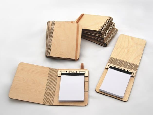 Laser Cut Living Hinge Notebook Cover DXF Vector File